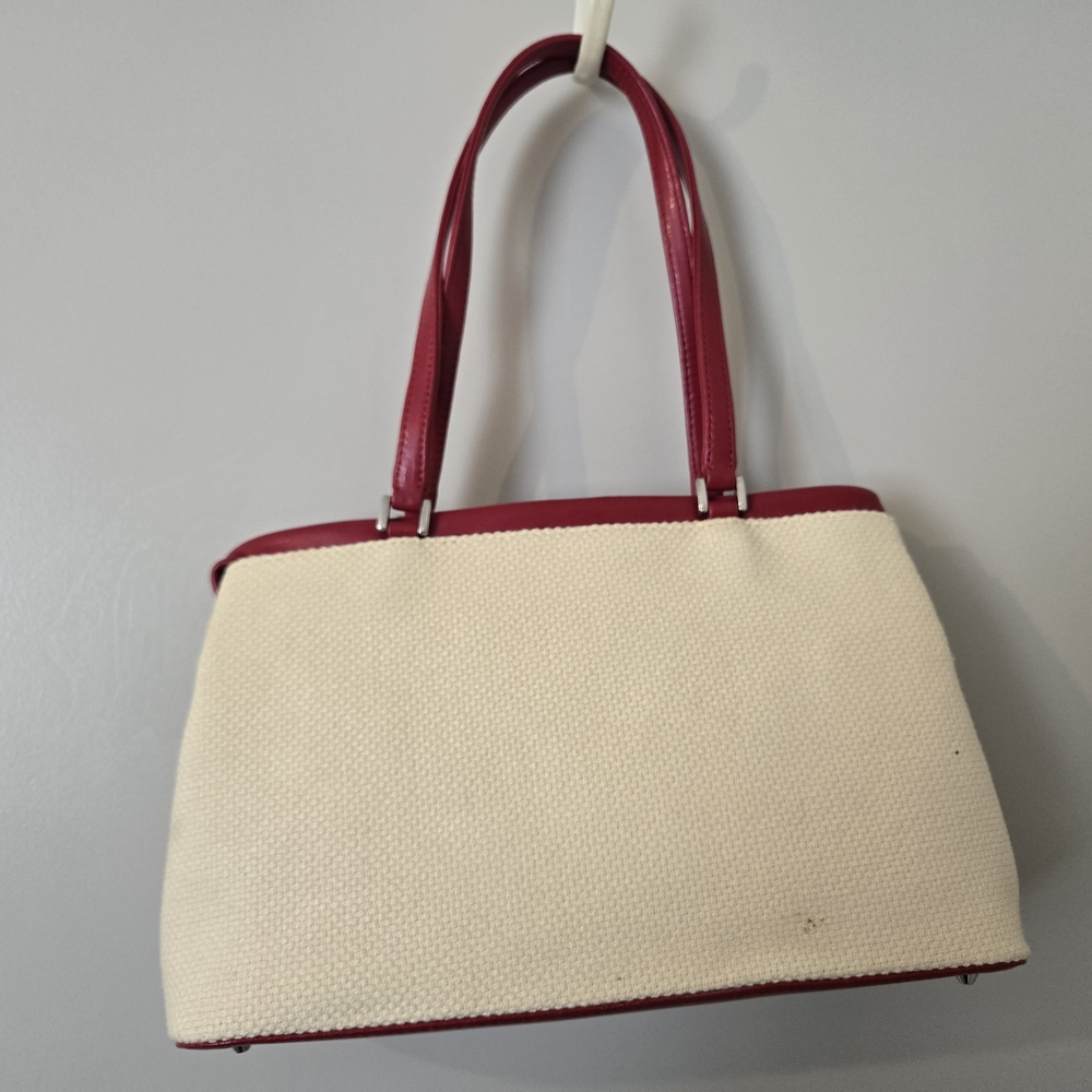 Isabella Fiore Red and Cream Floral Satchel - Picture 3 of 8